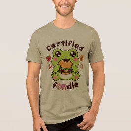 Zertifizierter Foodie Süßer Kawaii-Frosch isst Bur Tri-Blend Shirt