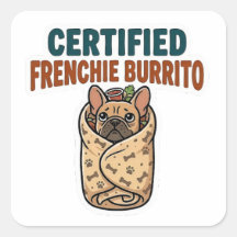 Zertifizierter Frenchie-Burrito-Aufkleber