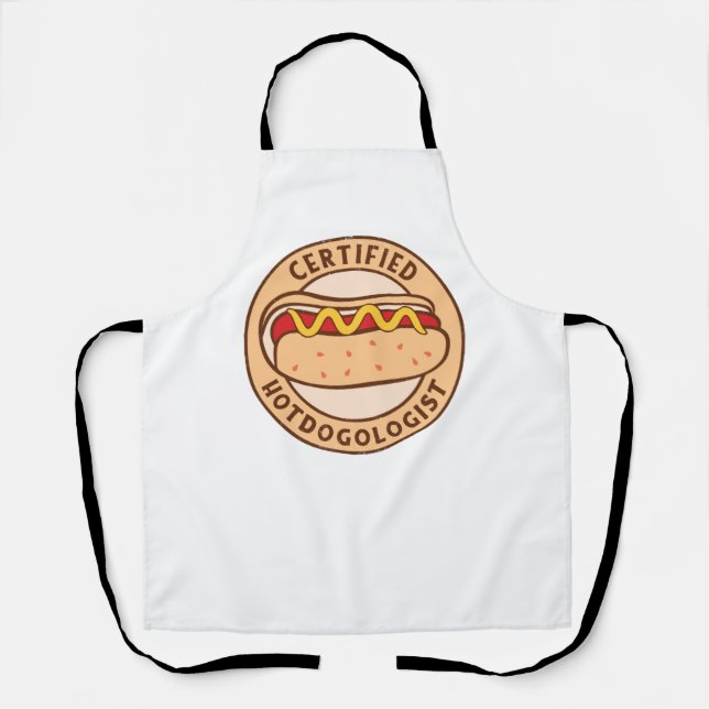 Zertifizierter Hotdogologe Funny Hot Dog Lover Schürze (Vorderseite)