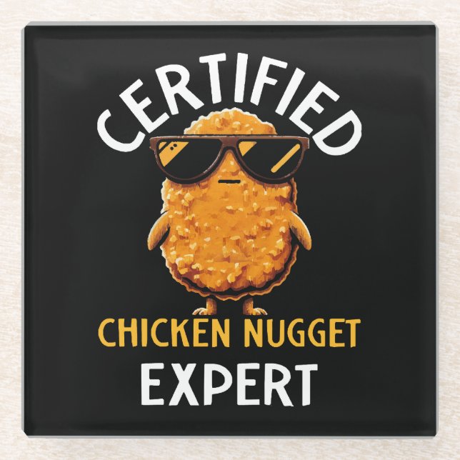 Zertifizierter Hühnernugget-Experte Glasuntersetzer (Vorderseite)