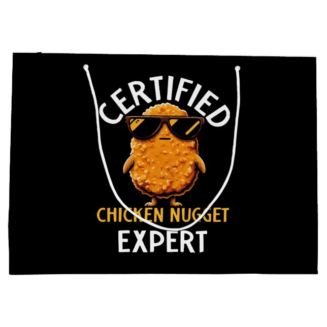 Zertifizierter Hühnernugget-Experte Große Geschenktüte (Rückseite)