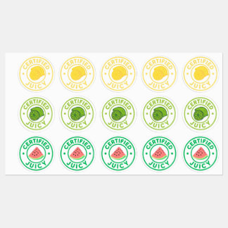 Zertifizierter Juicy Fruit Aufkleberbogen  Etiketten