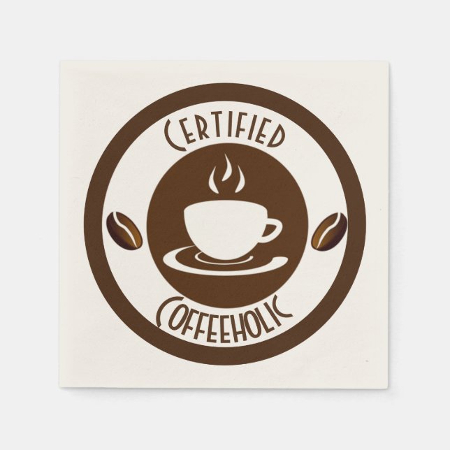 Zertifizierter KaffeeHolische Briefmarke Serviette (Vorderseite)