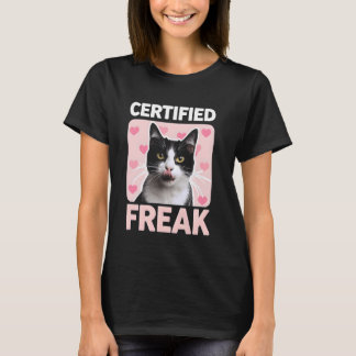 Zertifizierter Katzenfreak Lustiges Kätzchen Rosa  T-Shirt