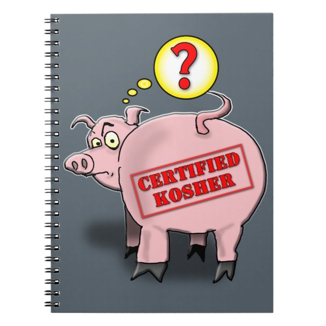 Zertifizierter Koscher-Schweinefleisch-Cartoon Notizblock (Vorderseite)