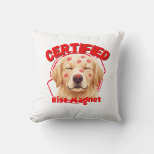 Zertifizierter Kussmagnet - Lustiger Golden Retrie Kissen