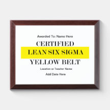 Zertifizierter Lean Six Sigma Yellow Belt Award