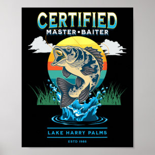 Zertifizierter Meister-Byiter Lustiges Fischen Poster