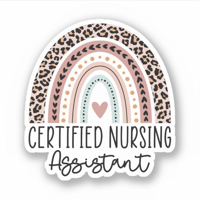 Zertifizierter Nursing Assistant Rainbow CNA Absch Aufkleber (Vorderseite)