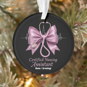 Zertifizierter Pflegeassistent CNA Coquette Bow Ornament