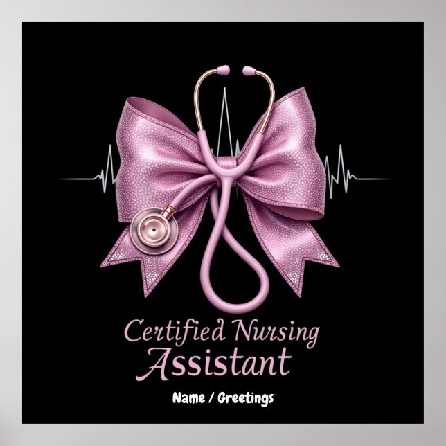 Zertifizierter Pflegeassistent CNA Coquette Bow Poster (Vorne)