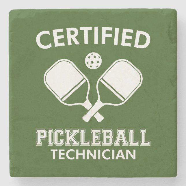 Zertifizierter Pickleball-Techniker Steinuntersetzer (Vorderseite)