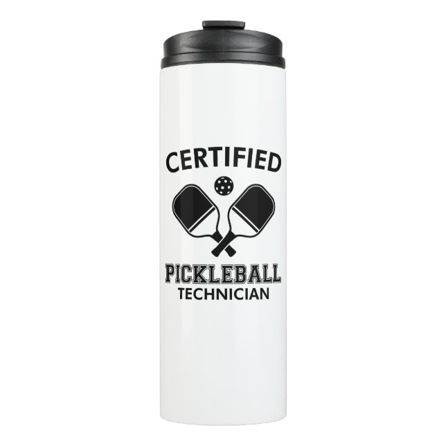 Zertifizierter Pickleball-Techniker Thermosbecher (Vorderseite)