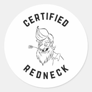Zertifizierter Redneck - Happy Hillbilly Runder Aufkleber