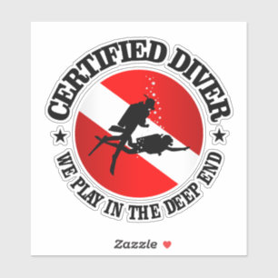 Zertifizierter Taucher (rd) Aufkleber