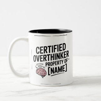 Zertifizierter Überdenker Lustiger Geschenkbecher Zweifarbige Tasse