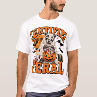 Zertifizierter Wilder Lustiger Waschbär-Geist Vint T-Shirt