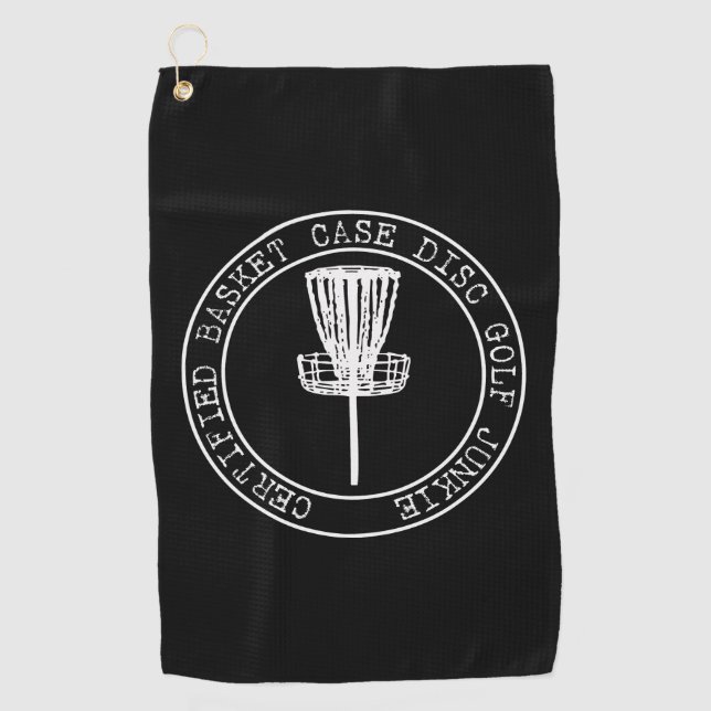 Zertifiziertes Basket Case Disc Golf Junkie Golf H Golfhandtuch (Vorderseite)
