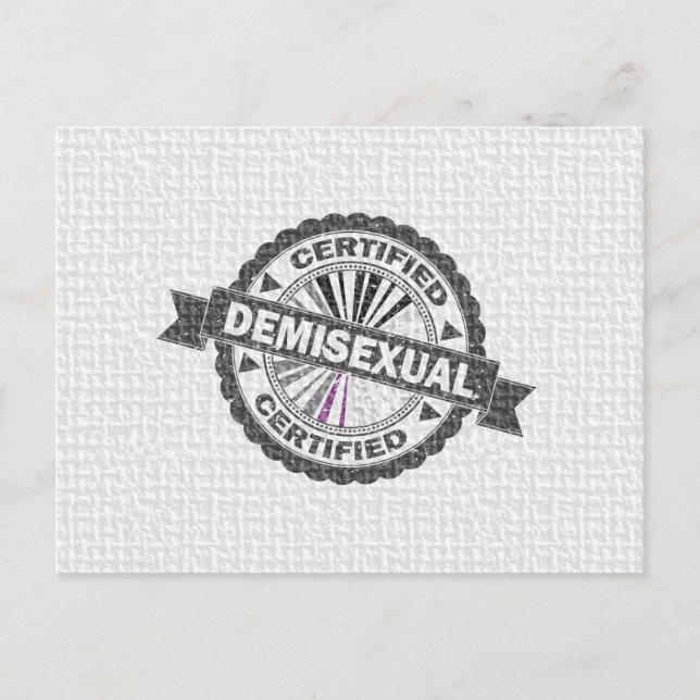 Zertifiziertes Demisexual Pride Siegel der Genehmi Postkarte (Vorderseite)
