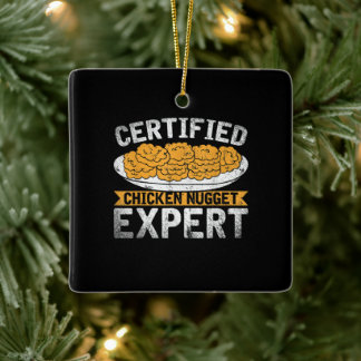 Zertifiziertes Hühnchen-Nugget-Expert| Funny Chick Keramikornament