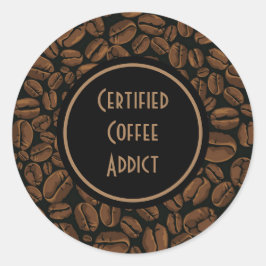 Zertifiziertes Kaffeedokument Runder Aufkleber