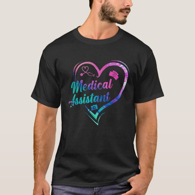 Zertifiziertes medizinisches Assistant Watercolor  T-Shirt (Vorderseite)