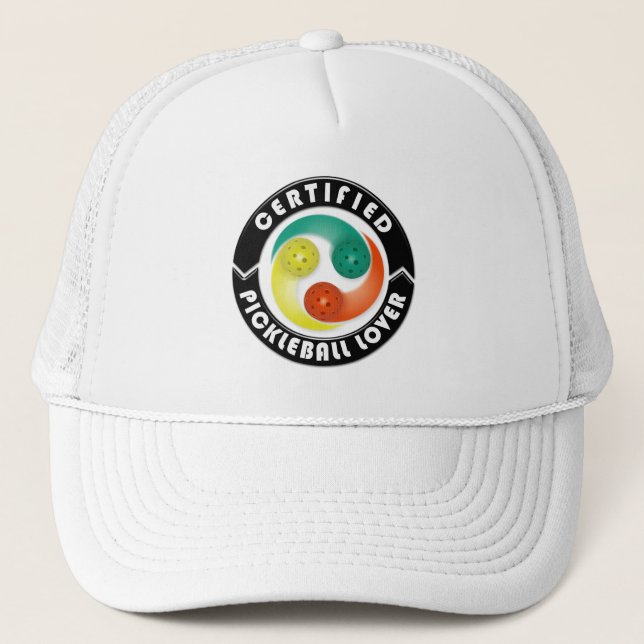 Zertifiziertes Pickleball Lover 1 Hat Truckerkappe (Vorderseite)