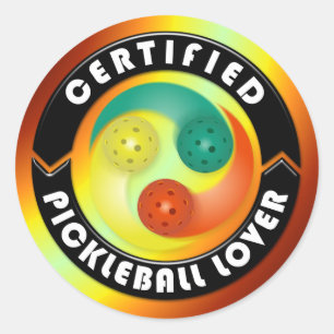 Zertifiziertes Pickleball Lover 1 Optionen Runder Aufkleber