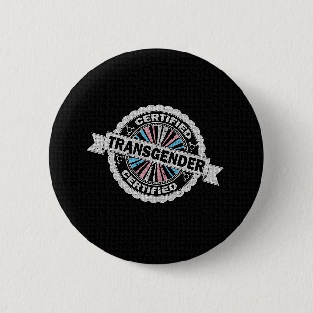 Zertifiziertes Siegel der Transgender Pride Button (Vorderseite)