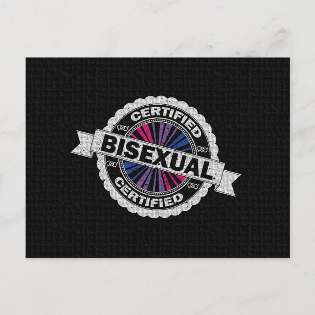 Zertifiziertes Siegel für Bisexuelle Pride Postkarte (Vorderseite)