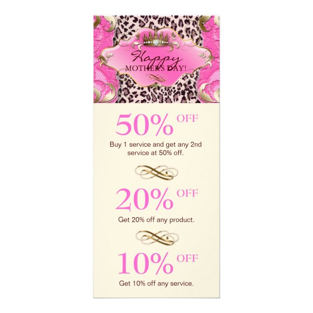 ZERTIFIZIERTES ZEICHEN DES Salons Leopard Rosa Cre Werbekarte (Vorne)