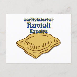 Zertivizierter Ravioli Experte Pasta Zitat  Postkarte
