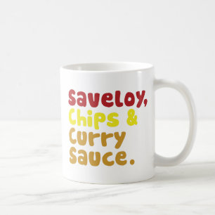 Zervelatwurst, Chips u. Currysoße Kaffeetasse