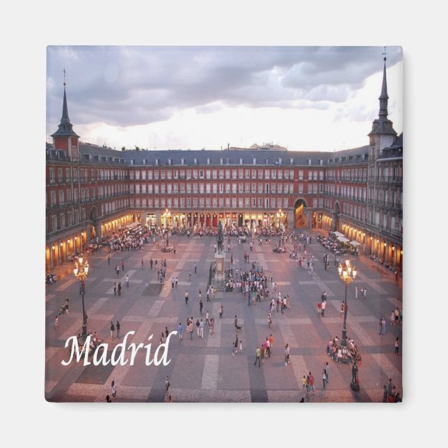 zES009 MADRID Plaza Mayor Espagne - Fridge Magnet (Devant)