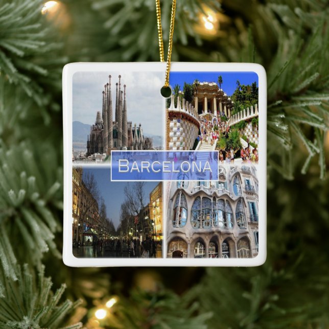 zES010 BARCELONA, Spanien, Europa, Keramik Keramikornament (Baum)