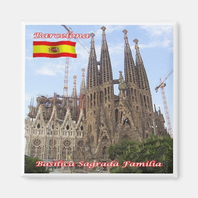 zES013 BARCELONA Basilica Sagrada Familia, Kühlsch Magnet (Vorne)