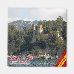 zES015 LLORET DE MAR Burg am Strand, Kühlschrank Magnet