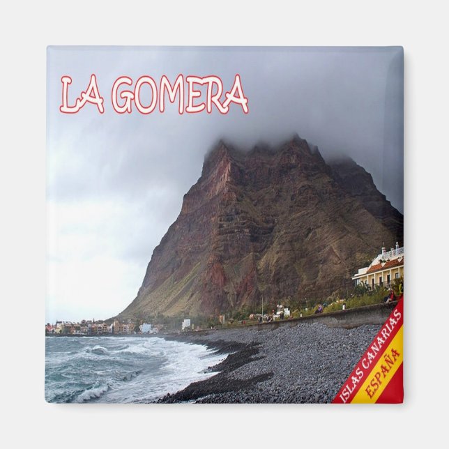 zES024 LA GOMERA, Strand, Spanien, Kühlschrank Magnet (Vorne)