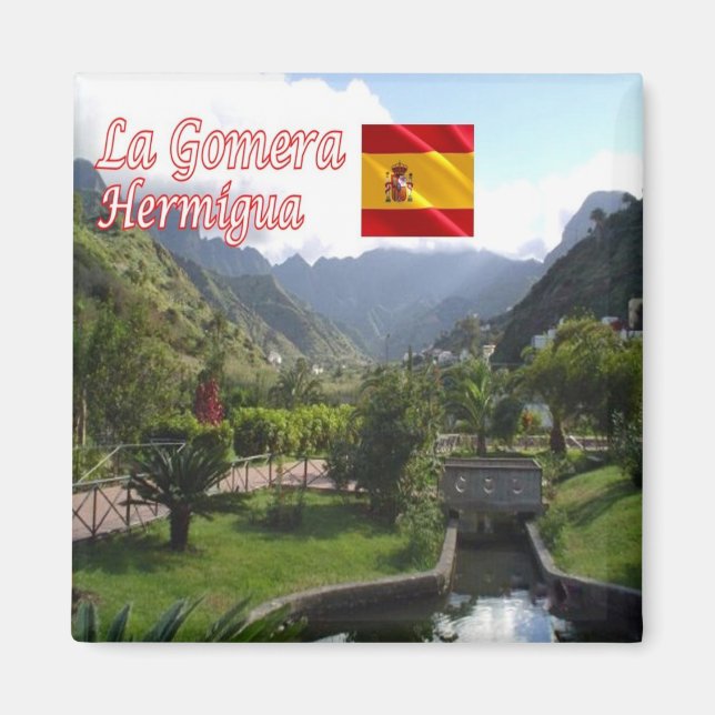 zES025 LA GOMERA Culato Park Hermigua, Kühlschrank Magnet (Vorne)