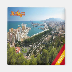 zES032 Panorama von MALAGA, Spanien, Europa, Kühls Magnet