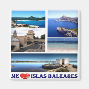zES047 BALEARISCHE INSELN, I LIEBE, Spanien, Kühls Magnet