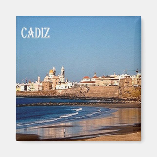 zES050 CADIZ panorama, Spanien, Kühlschrank Magnet (Vorne)