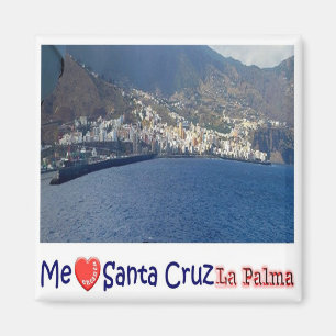 zES079 LA PALMA, SANTA CRUZ, I LIEBE. Kühlschrank Magnet