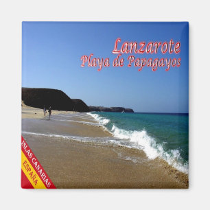 zES088 LANZAROTE, STRAND PAPAGAYOS, Spanien, Kühls Magnet