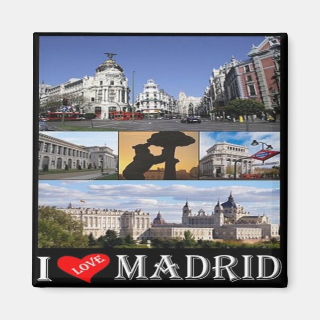 zES092 MADRID, I LIEBE, Spanien, Kühlschrank Magnet (Vorne)