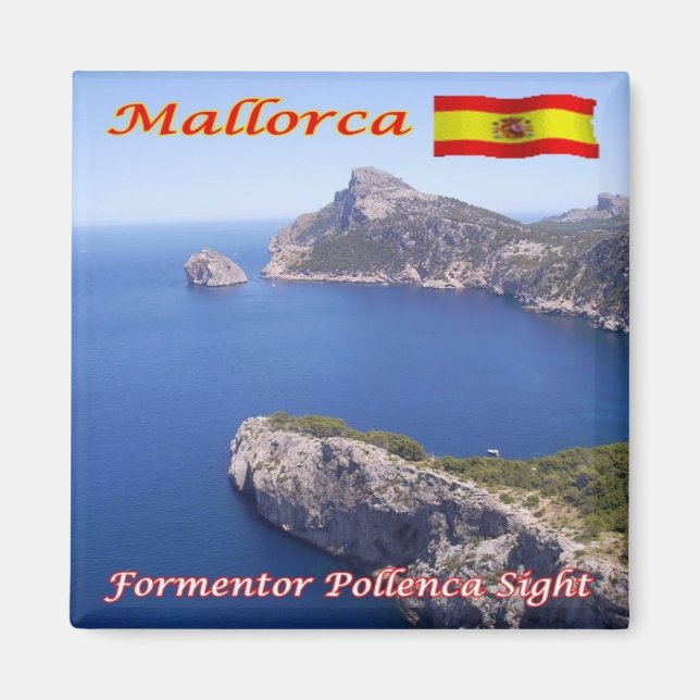 zES103 MALLORCA, FORMENTOR POLLENCA SIGHT, Kühlsch Magnet (Vorne)