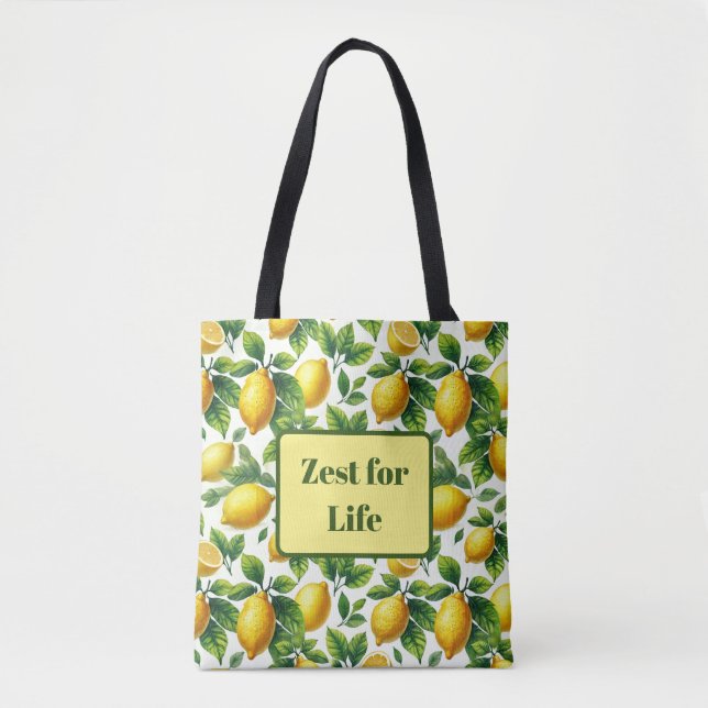 Zest für Lebenslemonen Tasche (Vorderseite)