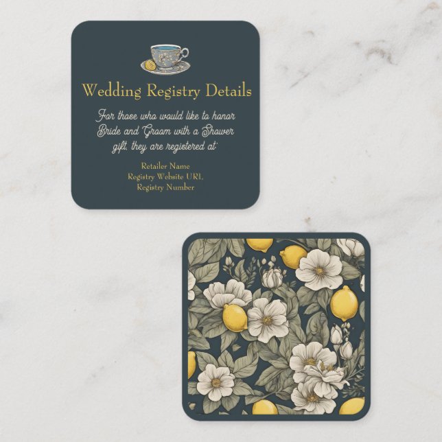 Zest wünscht Lemon Ehe Registrierungskarte Begleitkarte (Vorne/Hinten)