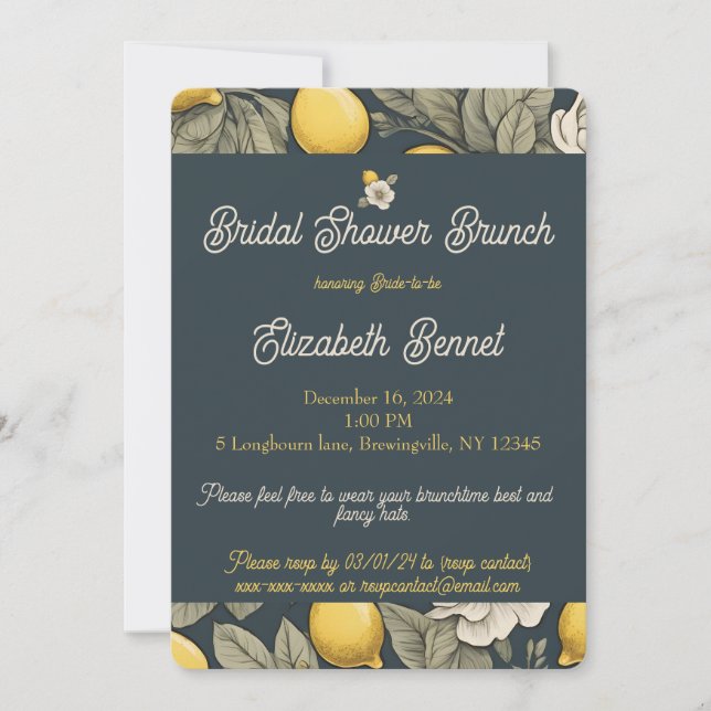 Zest wünscht Party Bridal Dusche Einladung (Vorderseite)