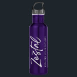 Zestal - Erleben Sie Ihre Zukunft! Edelstahlflasche<br><div class="desc">Lila Edelstahlflasche mit dem Zestal Reshape Your Future! Logo.</div>